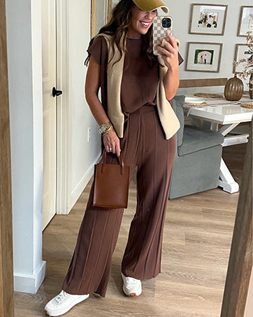 Mocha Flow Knit Set for women
