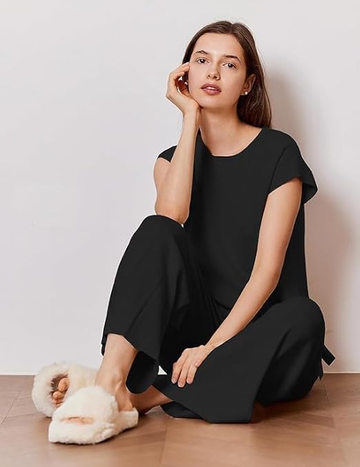 Black Aura Knit Set for women
