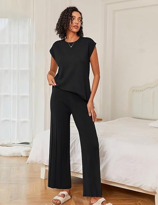 Black Aura Knit Set for women