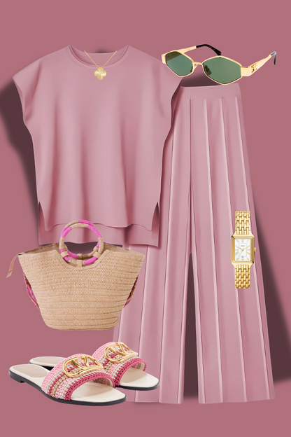 Pink Glow Knit Set for women