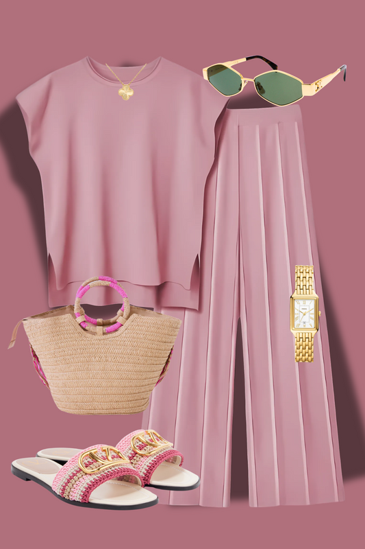 Pink Glow Knit Set for women