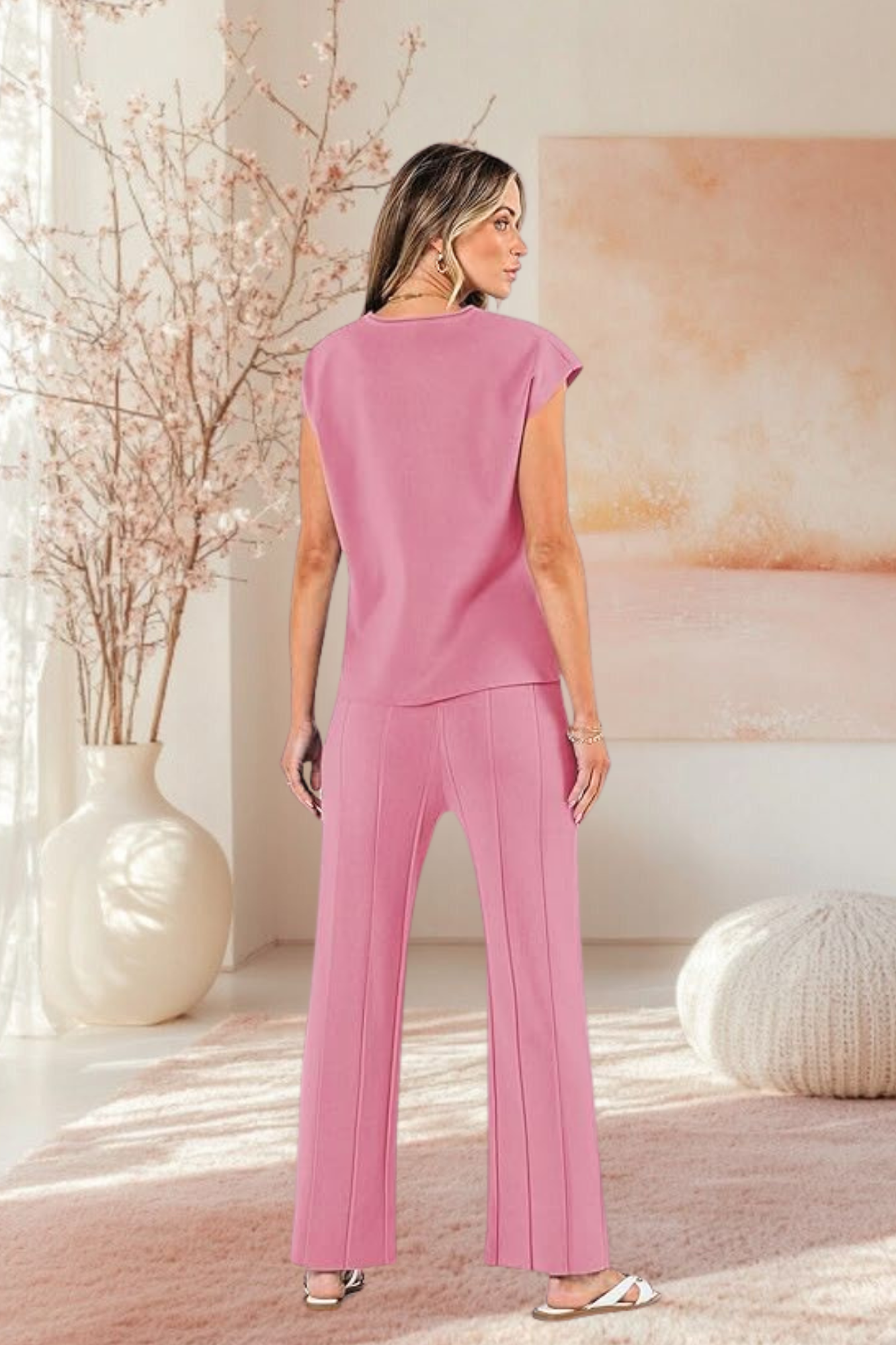 Pink Glow Knit Set for women