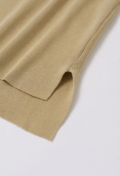 Golden beige Knit set for women