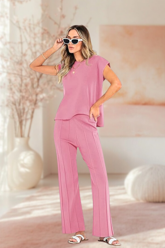 Pink Glow Knit Set for women