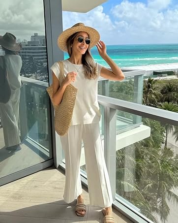 Cream Harmony Knit Set for women