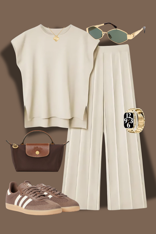 Cream Harmony Knit Set for women