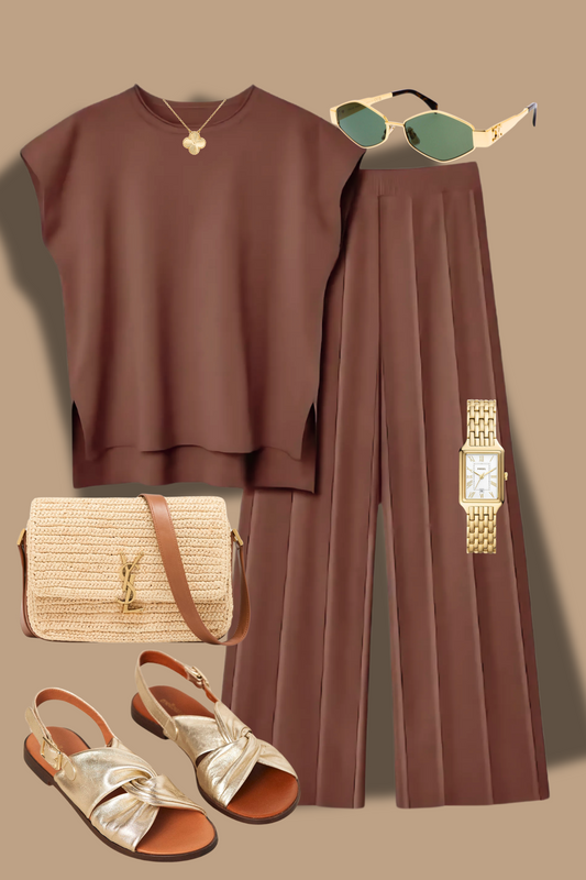 Mocha Flow Knit Set for women