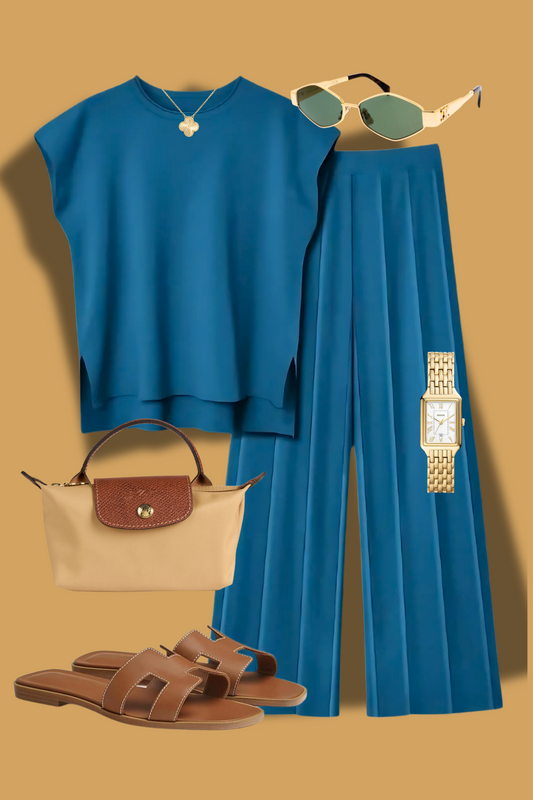Blue Aura Knit Set for women