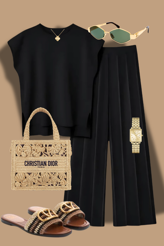 Black Aura Knit Set for women